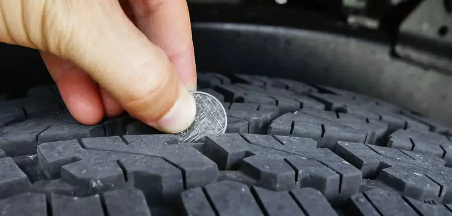 penny tire test tread